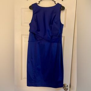Talbots Sleeveless Sheath Satin Cocktail Dress Royal Blue Women’s size 12